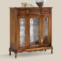 Living Room Display Cabinet in Wood with Door and 3 Drawers Made in Italy - Richard