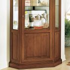 Corner Display Cabinet with 1 Door and 2 Glass Shelves Made in Italy - Denka Viadurini