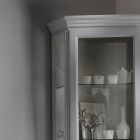 Corner Display Cabinet with 1 Door and 2 Glass Shelves Made in Italy - Denka Viadurini