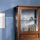 High display cabinet with 2 doors and 1 drawer in Bassano wood, France Made in Italy - Kidili Viadurini