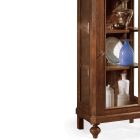 Display cabinet with 1 door and 2 shelves in patinated walnut wood, Made in Italy - Nemain Viadurini