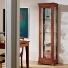 Display cabinet with 1 door and 3 cherry glass shelves Made in Italy - Modron Viadurini