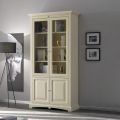 Display cabinet with 2 wooden doors and 2 glass doors Made in Italy - Fenrir