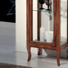 Showcase with Glass Shelves and Upholstered Back Made in Italy - Assur Viadurini