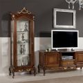 Showcase in Bassano Wood with Gold Leaf Decoration Made in Italy - Honor