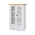 Wooden display cabinet with 1 drawer, 2 doors and 2 shelves Made in Italy - Nanna