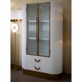 Wooden display cabinet with top and rounded inserts with 2 doors and 2 drawers - Rachel