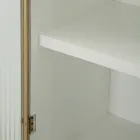 Wooden display cabinet with top and rounded inserts with 2 doors and 2 drawers - Rachel Viadurini