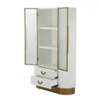 Wooden display cabinet with top and rounded inserts with 2 doors and 2 drawers - Rachel Viadurini
