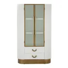 Wooden display cabinet with top and rounded inserts with 2 doors and 2 drawers - Rachel Viadurini