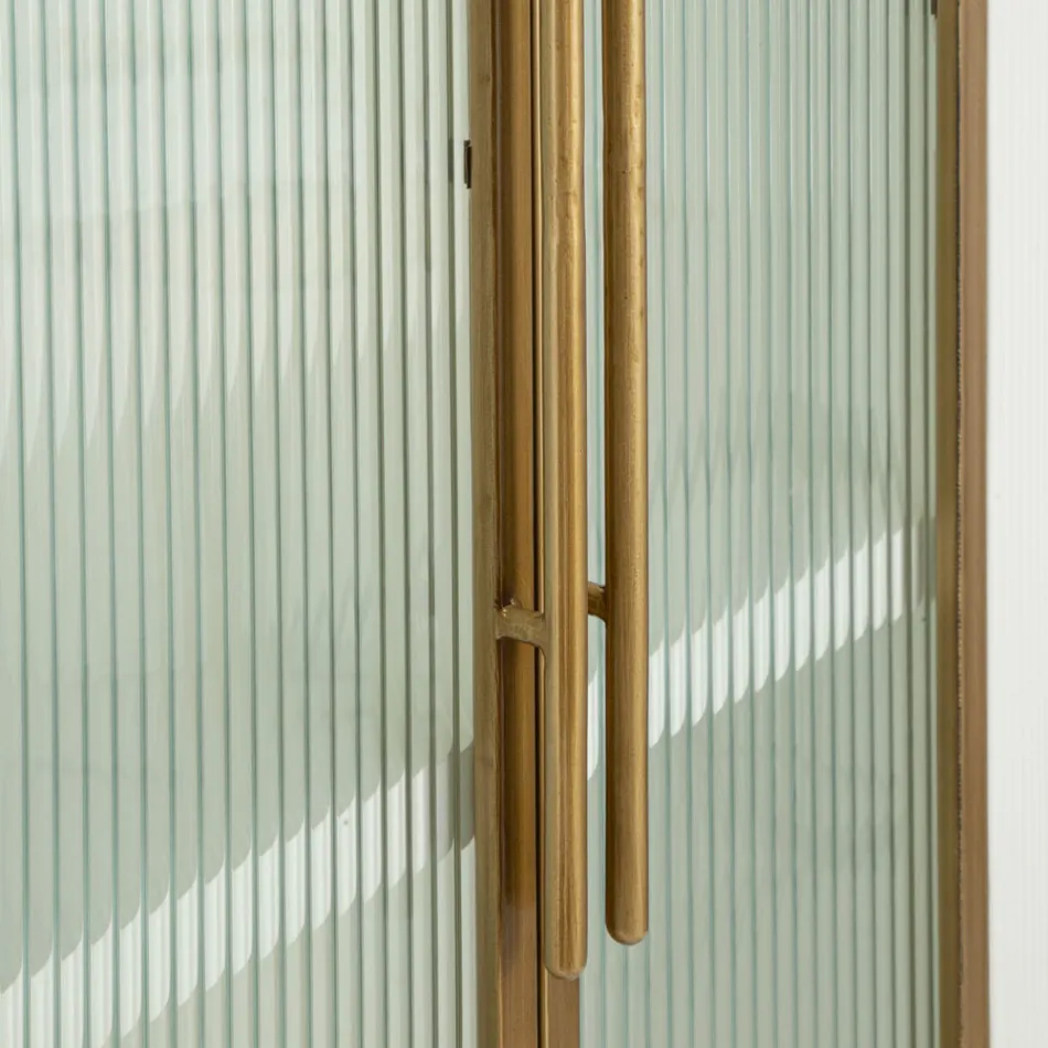 Wooden display cabinet with top and rounded inserts with 2 doors and 2 drawers - Rachel Viadurini