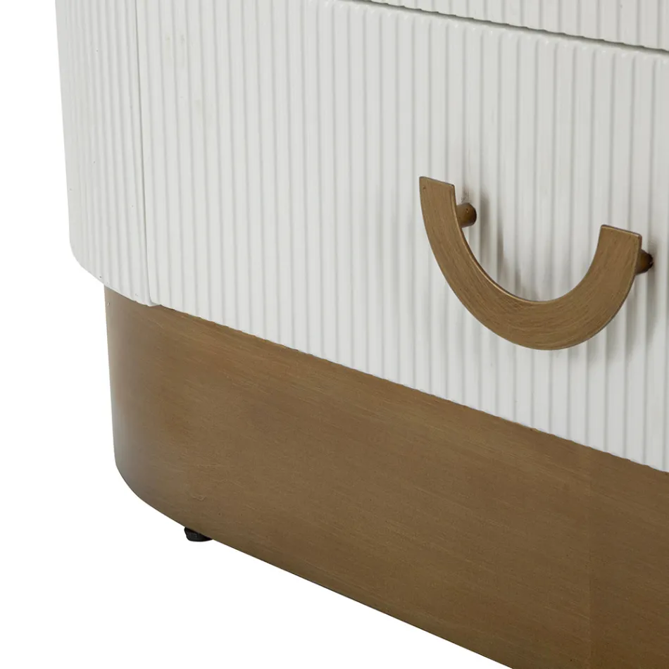 Wooden display cabinet with top and rounded inserts with 2 doors and 2 drawers - Rachel Viadurini