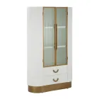 Wooden display cabinet with top and rounded inserts with 2 doors and 2 drawers - Rachel Viadurini