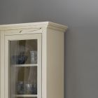 Wooden display cabinet with patinated ivory finish. Made in Italy - Fosta Viadurini