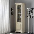 Wooden display cabinet with patinated ivory finish. Made in Italy - Fosta