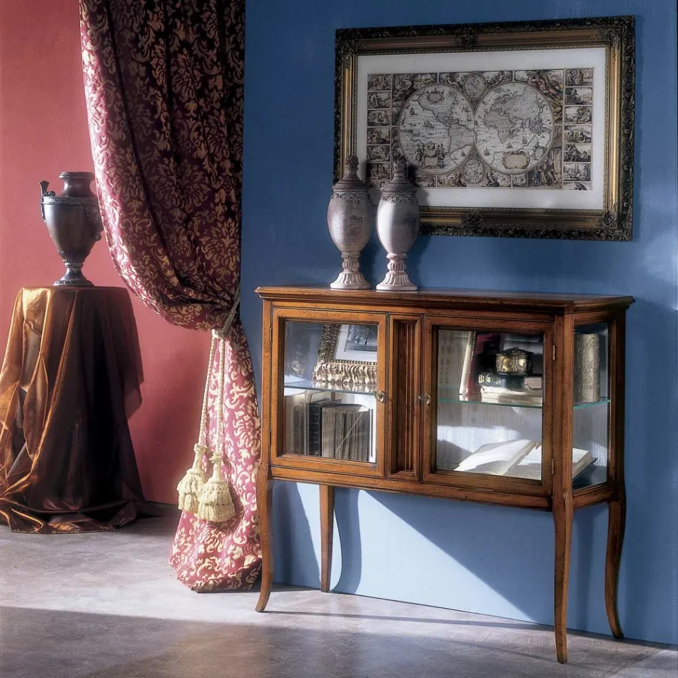 Showcase in Solid Toulipier Wood Made in Italy - Chantico Viadurini