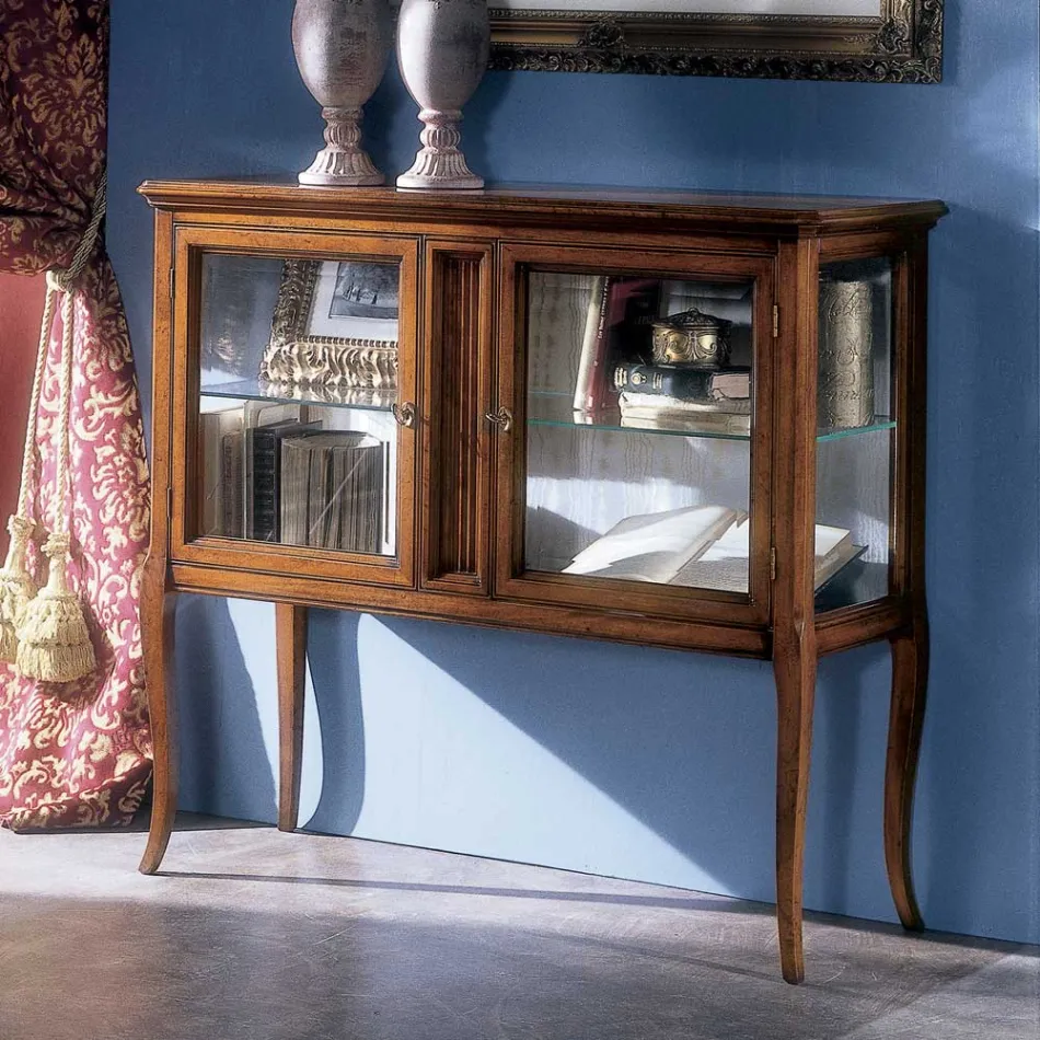 Showcase in Solid Toulipier Wood Made in Italy - Chantico Viadurini