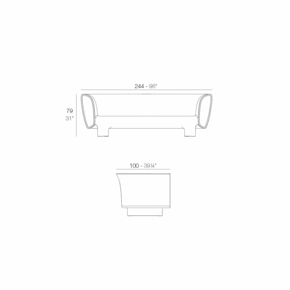 Vondom Bum Bum modern design black lacquered garden sofa Viadurini