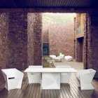 Vondom Faz white lacquered garden table L200xP100cm of design Viadurini