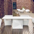 Vondom Faz white lacquered outdoor table, 200x100 cm, modern design