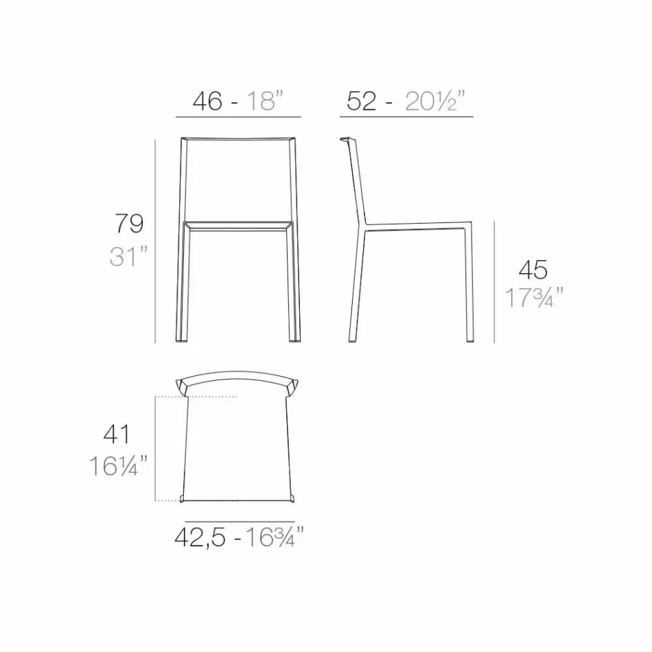 Vondom Quartz stackable garden chair with modern design Viadurini