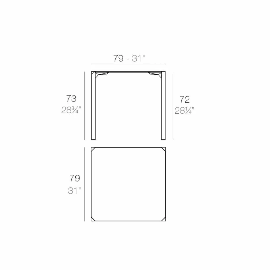 Vondom Quartz outdoor square table of modern design Viadurini