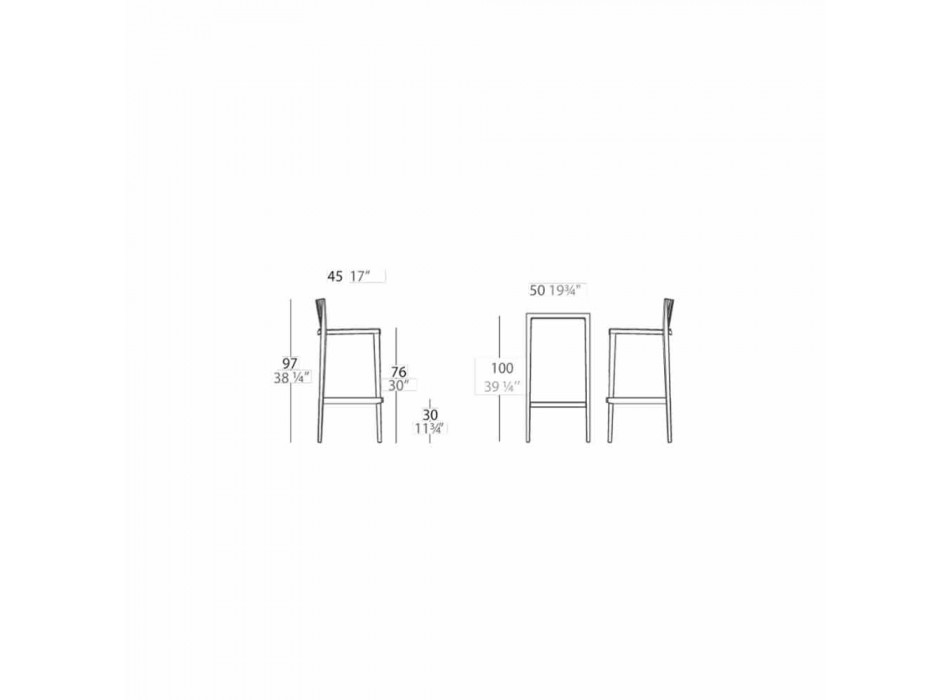 Vondom Spritz garden set table and two white designer stools Viadurini