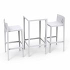 Vondom Spritz Set of garden table and two white design stools Viadurini