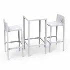 Vondom Spritz Set of garden table and two white design stools Viadurini