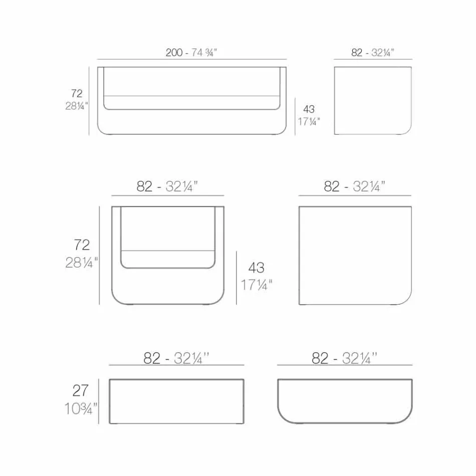 Vondom Ulm outdoor lounge with modern white design Viadurini