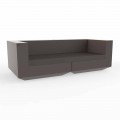 Vondom Vela modern outdoor sofa, bronze lacquered polyethylene 220 cm