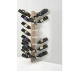 Zia Gaia double-sided floor bottle holder in wood and steel fixed to the wall Viadurini